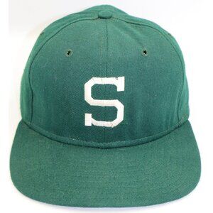 Vintage Michigan State University MSU DeLong Made In USA Fitted Cap Hat 7 3/8